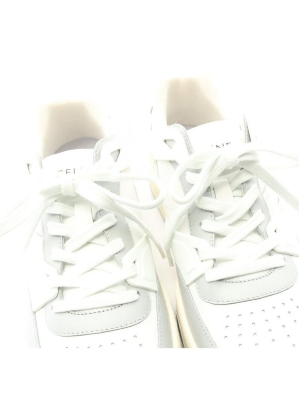 Celine Sneakers Triomphe C00 Dp40 White Gray Beige Leather - Picture 8 of 9